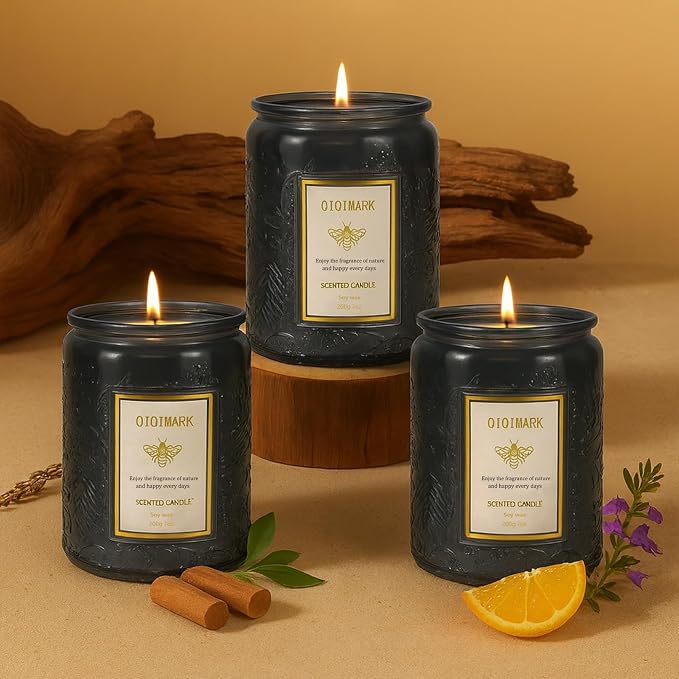 Candles for Men Gift Set, 6 Pack Masculine Scented Soy Candles, 300 Hour Long Lasting Aromatherapy Candle Set, Luxury Home Fragrance Gifts for Men, Dad, Husband, Birthday, Fathers Day