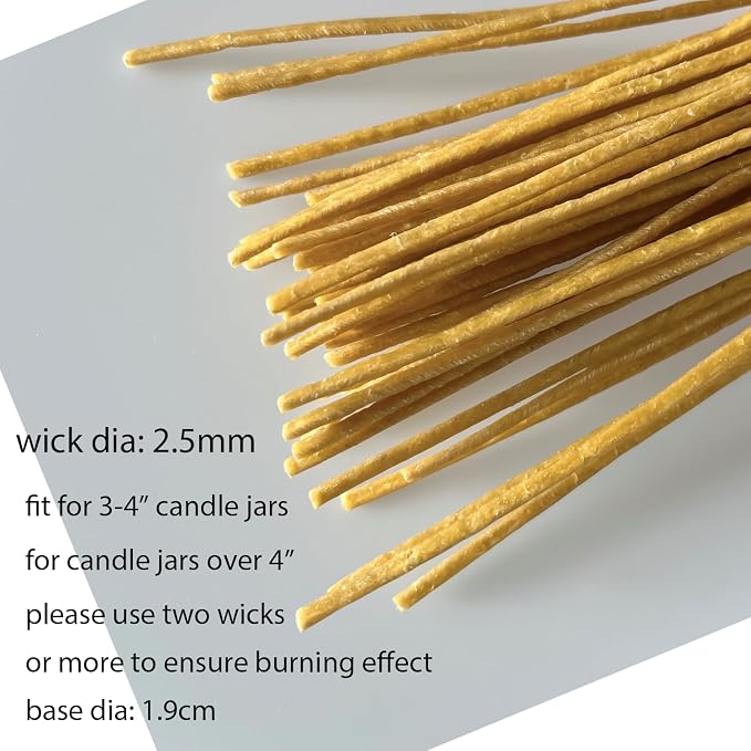 100 PCS 8 inch Hemp Candle Wicks kit, 2.5mm Beeswax Candle Wicks for DIY Bulk Natural Candle Wicks for Beeswax Candle Making