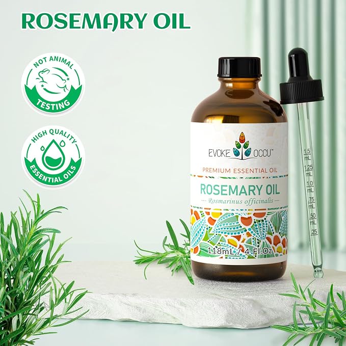EVOKE OCCU Rosemary Oil for Hair Growth, Nourishing Scalp, Relieving Hair Loss & Reducing Dandruff - 4 Fl Oz