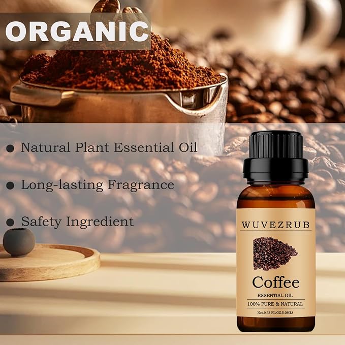 Coffee Essential Oils 10ML, 100% Pure and Natural Essential Oil for Aromatherapy Diffuser - 0.33 Fl Oz/Coffee