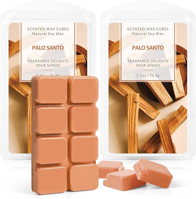 SCENTORINI Wax Melts, Summer Scents Wax Cubes, Palo Santo Scent Wax Melts Strong Scent, Soy Scented Wax Melts for Warmer, 2 x 2.5 oz