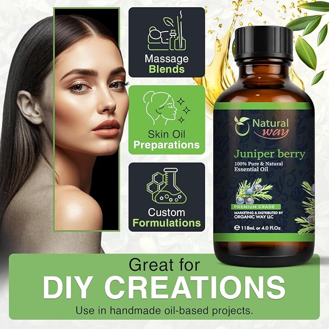 Juniper Berry Essential Oil | Pure Aromatherapy Oil for Diffusers, Hair Growth, Skin, Scalp Care, Massage | Refreshing Hair Oil for Women & Men | Natural Essential Oil for Diffuser