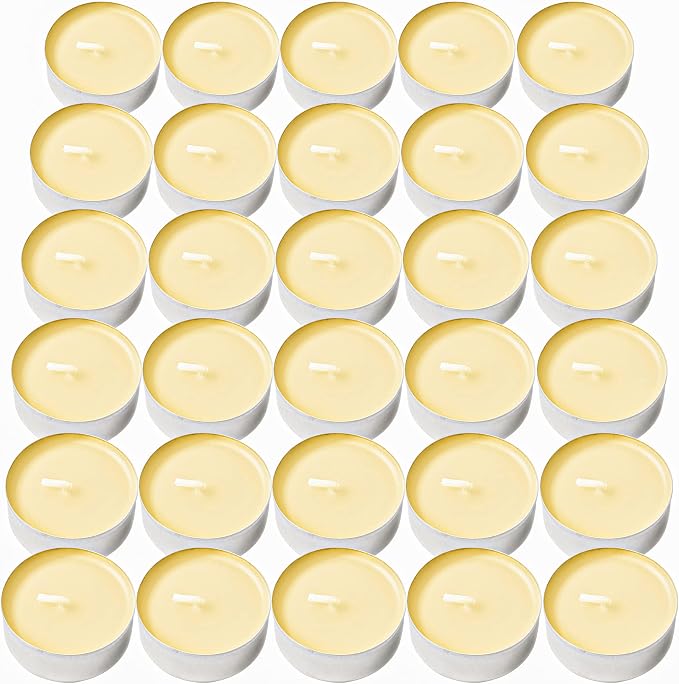 DecorRack 30 Tealight Candles, Vanilla Scented, Pleasant Fragrance Candle, Aromatherapy, Scented Home Decor, Votive Long Lasting Candles (Pack of 30)