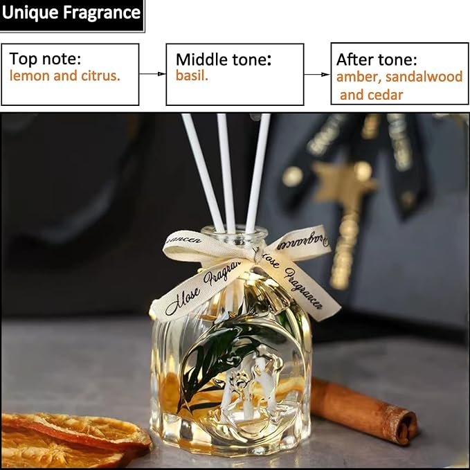 Stress Relief Candles Set, Lavender Scent Reed Diffuser, Bubble Candle, Plant Essential Oil Candle for Valentine Birthday Mother's Thanksgiving Day Present