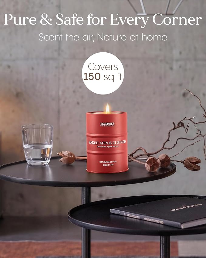 M&SENSE Baked Apple Scented Candles Christmas Decor,Natural Non Toxic,Christmas Candle for Stress Relief Meditation Relaxing, Housewarming Gifts for Women Men, 11.3oz 70 Hour Long Burning