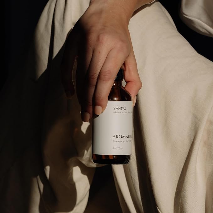 AromaTech Santal Aroma Essential Oil Blend: Luxury Hotel Inspired Aromatherapy with Amber, Vanilla, Cedar & Sandalwood for Ultrasonic Diffusers (4 Fl Oz (Pack of 1))