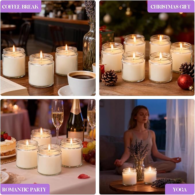 24 PCS 4oz White Soy Wax Candles, Lavender Scented Candle Gift Set, Bulk Wedding Party Favors for Birthday, Anniversary, Housewarming, Corporate Events | Relaxing Aromatherapy Home Decor.