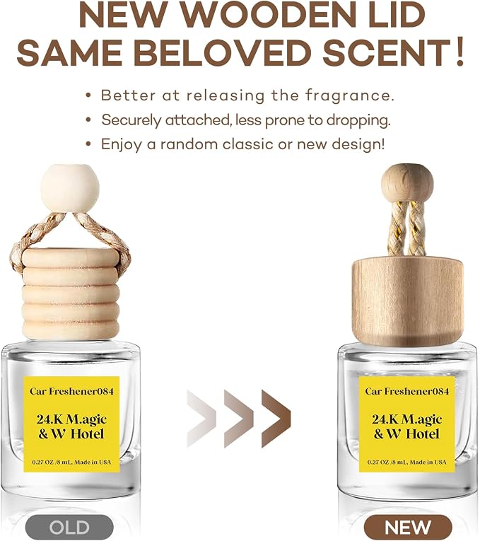 C Classy Hanging Car Air Freshener 2 Pack, 24.K Ma.gicl Essential Oil Diffuser, Long-Lasting Fragrance, Cute Glass Bottle Car Accessories for Women & Men, Made in USA