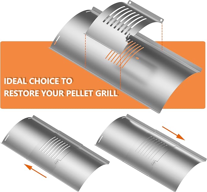 Flame Broiler Kit for Pit Boss Pro Series 1100(PB1100PS1) Pellet Grills - Pitboss Heat Deflector Includes Slide Cover and Bottom Kit, Pit Boss Smoker Grill Replacement Parts, Pitboss Heat Diffuser