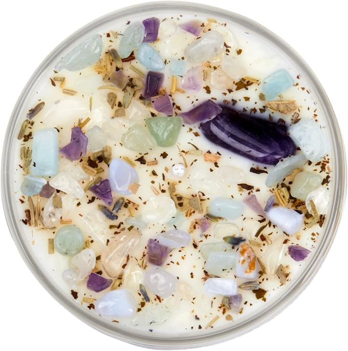 New Moon Beginnings Peaceful Home Candle - Stress Relief - Energy Clearing - All Natural Essential Oil Soy Tealight Candle (Herbal, Minty, Cool, Fresh - Eucalyptus, Mint - 6 Pack)
