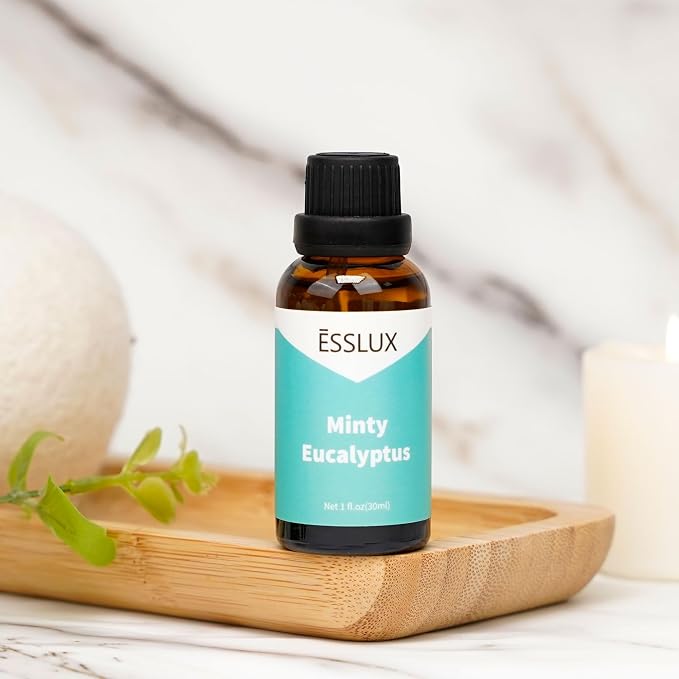 Minty Eucalyptus Fragrance Oil - ESSLUX Essential Oils for Diffuser, Candle Soap Making Scents, Fresh Clean Scented Perfume for Humidifier Home Fragrance, 1 fl oz