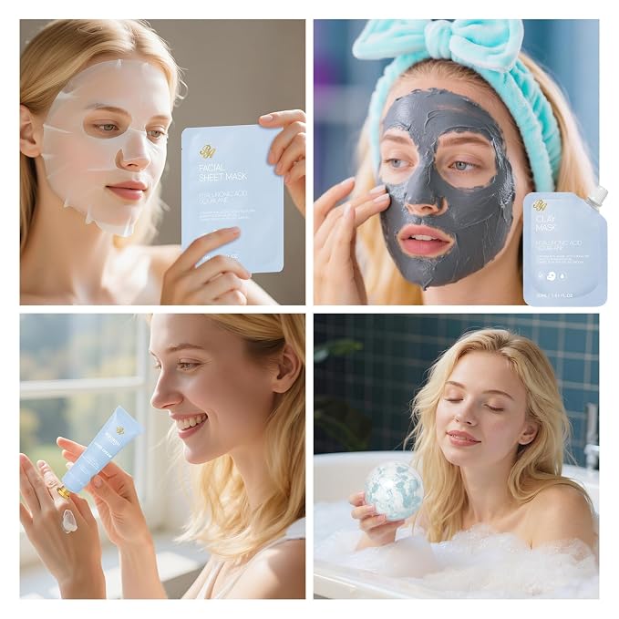 33 Pcs Mother's Day Gift, Hydrating Skin Care Set for Women, Spa & Self Care Gift, Bath & Body Gift Basket Set for Women, Cosmetic Bag, Necklace, Christmas, Birthday, Anniversary, Wife