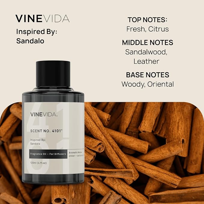 VINEVIDA [4 Oz] Inspired by: Sandalo; Diffuser Oil Refill | Premium Scent Diffuser Oil for Home | Non-Toxic Fragrance