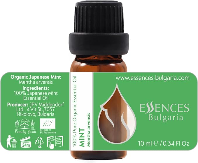 Set Breathe Freely - Organic Essential Oils - Thyme (10ml) + Mint (10ml) + Hyssop (5ml) - 100% Pure and Natural Undiluted Aromatherapy Stress Relief Fresh Herbal Sweet Aromas 3pcs