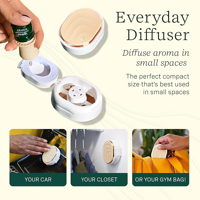 Lifelines Sensory Immersion Gift Set - Includes Everyday Aromatherapy Diffuser, Fidget Grounding Stone & 2 Essential Oil Blends - Unique Sensory Gifts for Women & Men