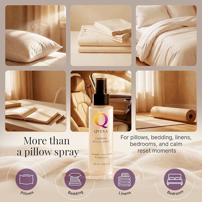 Unwind Ritual Deep Sleep Pillow Spray & Aromatherapy Mist, 4.06 fl oz | Stress relief aromatherapy mist with Chamomile & Frankincense, linen, bed & pillow sleep spray, relaxation, anytime reset.