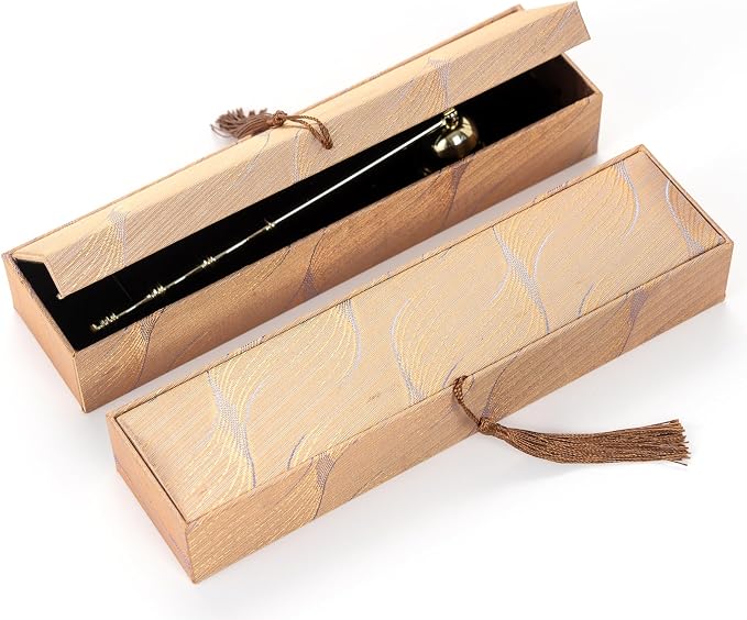 Candle Snuffer Extinguisher,Polished Stainless Steel Candle Wick Flame Extinguish Cover Vintage Tool,Candle Accessory Gift Box (Golden)