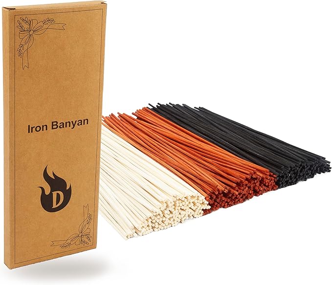 120PCS Reed Diffuser Sticks 7.5in/19CM Replacements Sticks for Home,SPA (Black and Orange and Natural)
