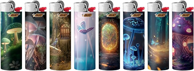 BIC Maxi Pocket Lighters, Cool and Reliable, Whimsical Collection, 8-Pack