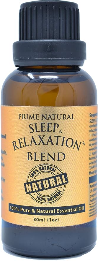 PRIME NATURAL Sleep & Relaxation Essential Oil Blend 30ml/1oz - by Prime Natural - Made in USA - Pure Undiluted Therapeutic Grade - Aromatherapy Scents & Diffuser - Grounding, Calming, Peace