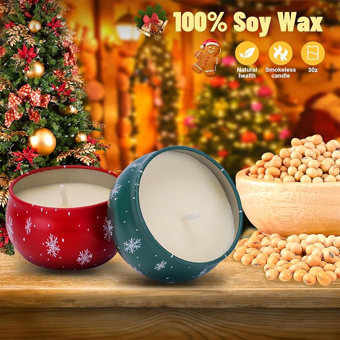 12PCS Christmas Scented Candles Gift for Women - Aromatherapy Candle for Home - 3.4oz Soy Wax Birthday Gifts for Mother, Friend, Wife, Sister, Xmas Decorations