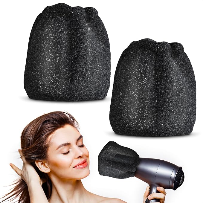 2 Pcs Sock Diffuser for Hair Dryer - Easy to Use 5.12x3.35" Summer Travel Diffuser Attachment for Hair Dryer, Made of Soft, Heat-Resistant Foam - Reusable and Universally Compatible With Most Models