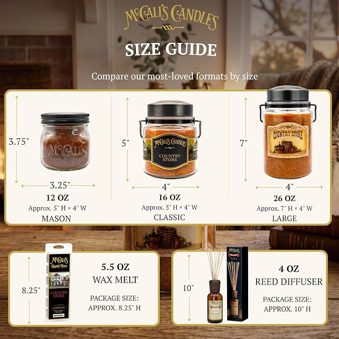 McCall’s Candles | Gardenia | 26 oz Scented Candle | USA-Poured | Vintage Rustic Jar with Carrying Handle | Pure & Sweet Gardenia Blossom Fragrance