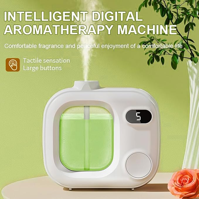Waterless Essential Oil Diffuser - Smart Essential Oil Diffuser for Large Rooms Bathrooms Hotels and Offices Cordless 360° Aroma Diffuser with 5 Mist Levels Perfect for Home and Car