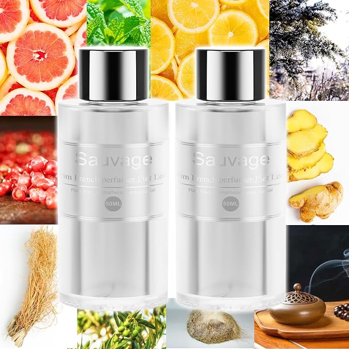 Amor Lyris 2 Packs Essential Oil Refill for Smart Car Air Freshener, 3.5OZ Car Diffuser Refill, Aromatherapy Perfume Refill Can be Used for 4-8 Months, Made with Natural Plant Extracts, Wilderness