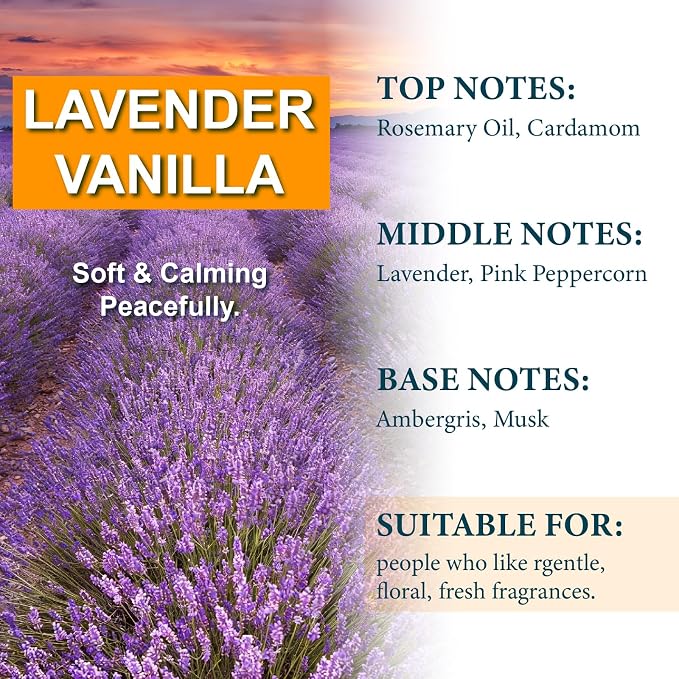 Hanging Car Air Freshener (Pack of 3) : Luxury Car Perfume for Women Men | Cute & Wooden Lid Reusable Bottle with 45+ Days Long-Lasting Scent for Auto Interio, Lavender vanilla
