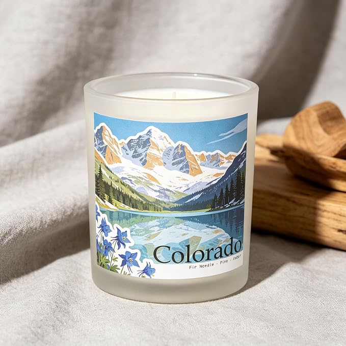 Colorado Summit Scented Candle, Fir Needle & Pine & Amber, Colorado Gifts, Colorado Souvenirs, Rustic Colorado Decor, 100% Soy Wax, 7OZ