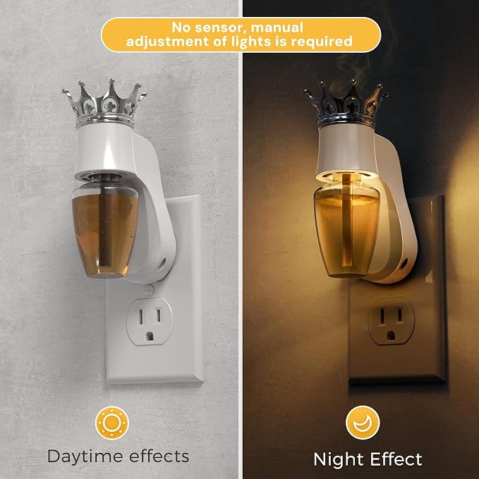 L LOHAS LED Wall Fragrance Plug with Night Light Compatible with Bath and Body Works Wall Fragrance, ETL Certified,90°Rotatable Plug Essential Oil Diffuser for Home, Office (White)