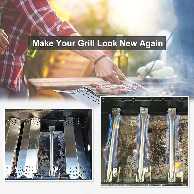 Criditpid Grill Replacement Parts for Nexgrill 3 Burner 720-0925S, 720-0894F, 2-Burner 720-0864M, 720-0864 Models, Grill Heat Plates, Burner Igniters for Kenmore, BBQ PRO, Backyard, Nexgrill Parts