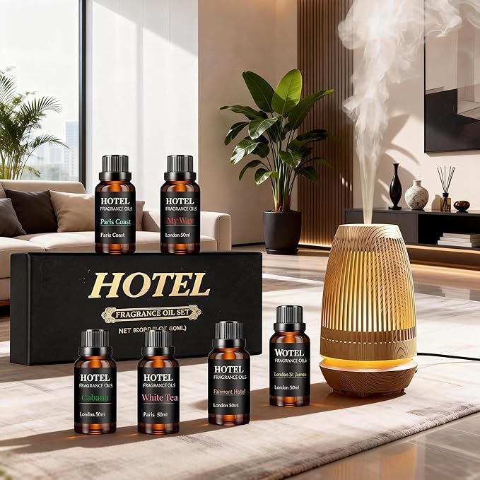 Hotel Collection Luxury Scent for Diffuser Oils Set Inspired by Iconic 5-Star Hotels- Aromatherapy Essential Oils for Diffuser & Home Scenting