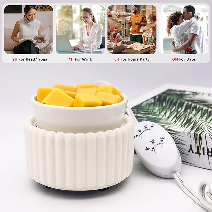 VICTORIA AROMA Ceramic Wax Melt Warmer with Timer Candle Warmer for Scented Wax Electric Fragrance Burner for Home, Office, Bedroom - Gift & Décor