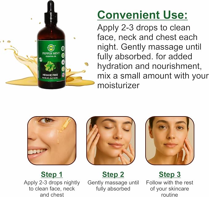 Peppermint Essential Oil - 4 oz | 100% Pure & Natural for Aromatherapy, Skin, Hair & Scalp Care