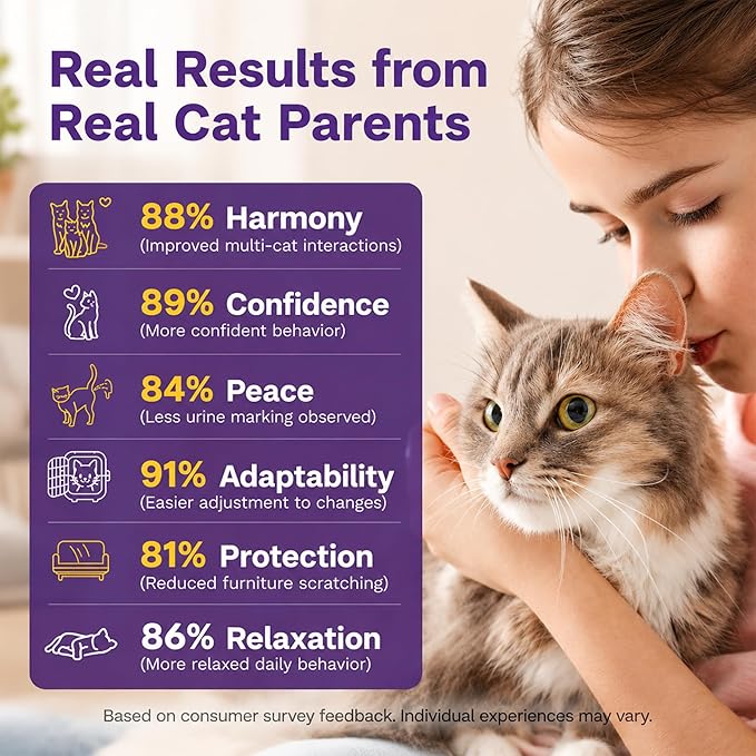 TopSum Cat Calming Pheromone Diffuser: Feline Pheromones Plug in for Stress, Alone At Home, Spraying, Fighting, Scratching, Aggression & Excessive Meowing (3 Diffusers + 3 Refills)