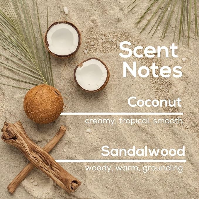 Scent Fill Coconut Sandalwood Plug in Air Freshener, Scented Oil Refills, 2 Refills + Diffuser