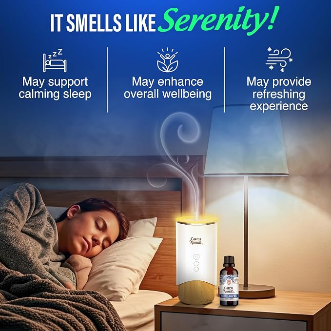 GuruNanda Calming Sleep Essential Oil, Blend of 100% Natural, Pure & Undiluted Essential Oils, Promote Relaxation, Calmness & Restful Sleep, 3.9 fl oz