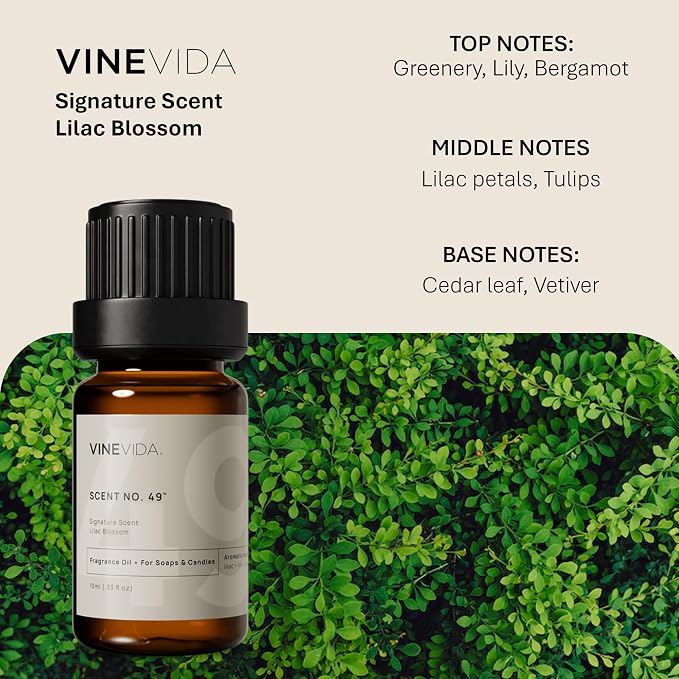 VINEVIDA [0.33oz] Lilac Blossom Fragrance Oil for Candle Making and Soap Making - Premium Candle Scents for Soy Candles