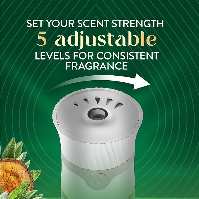 Air Wick Vibrant Plug-In Scented Oil Refills, 4 Count, White Sage & Mahogany, Air Fresheners, Essential Oils