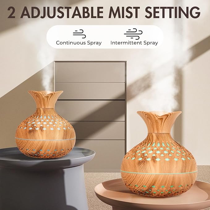 Mini Humidifier for Desk Bedroom Indoor Plant, 300ml Aromatherapy Diffuser Humidifier for Office Small Room, Quiet Colorful Night Light, Essential Oil Diffuser