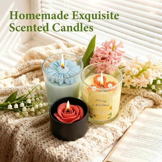 SAEUYVB Candle Making Kit,Candle Making Kit for Adults & Beginners - DIY Starter Soy Candle Making Supplies with Digital Wax Warmer,Soy Wax Etc-Perfect Home Craft & Gift Idea