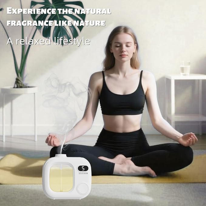 Waterless Essential Oil Diffuser Portable Cordless Aromatherapy Scent Machine for Home Office Car Large Room Battery Powered Ultrasonic Diffuser with 5 Mist Modes for Bedroom Classroom Travel