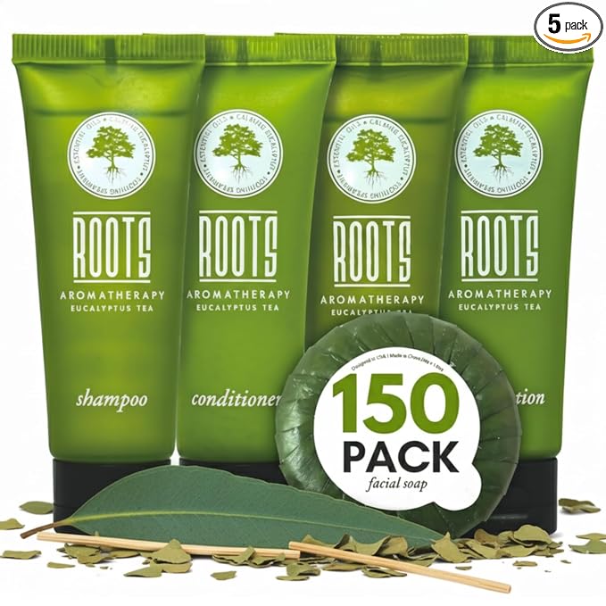 150 Piece Hotel Toiletries Bulk Set for Airbnb Hosts, Travel Size Shampoo Conditioner Body Wash Lotion & Bar Soap, Guest Bathroom Essentials