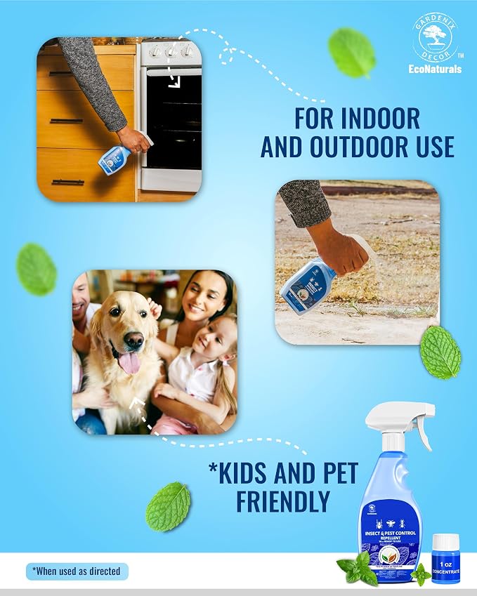 All Natural Peppermint Oil Spray for Home – Fresh Mint Scented Spray for Indoor & Outdoor Use – 16oz + 1oz Value Pack