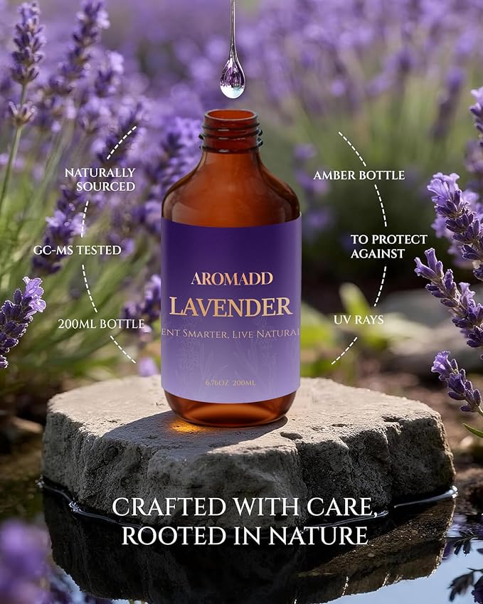 Aromadd Lavender Diffuser Oil Inspired by Classic Botanical Gardens, Premium Fragrance Oils for Waterless Diffuser, Classic Botanical Lavender Scent, Long-Lasting Home Fragrance - 6.76 fl oz (200 mL)