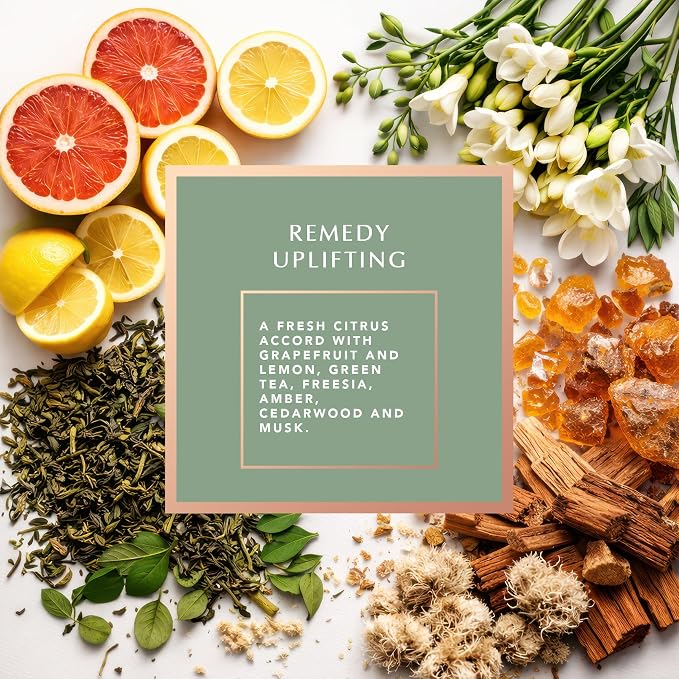Pecksniff’s Aromatherapy Uplifting Candle 3 Wick 18.16 oz/515 g, Citrus Green Tea Fragrance, Grapefruit Lemon Notes, Energizing Luxury Glass Candle for Home and Gifts