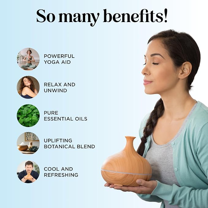 Mint Essential Oil Blend for Diffuser - Refreshing Mint Oil Diffuser Essential Oils with Cooling Peppermint Spearmint Bergamot and Eucalyptus Oils - Pure Aromatherapy Oils for Diffuser
