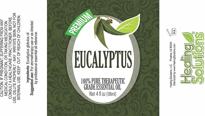 Healing Solutions 120ml Oils - Eucalyptus Essential Oil - 4 Fluid Ounces